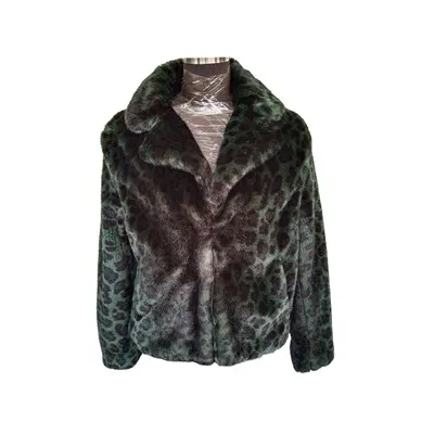 Leoparda raksta īsa jaka sievietēm